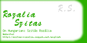 rozalia szitas business card